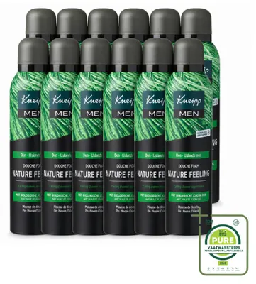 Productafbeelding van 12 x Kneipp MEN Nature Feeling douchefoam - denengeur - 200 ml - grootverpakking - 12 stuks