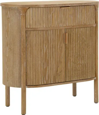 Immagine prodotto di Mobiletto Goteborg cm 81x46x82 - Mobile Moderno con Vano Chiuso e Cassetto - Finitura in Legno Naturale e Ferro