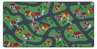 Produktbild von KRUX Mauspad für Maus Space City max.., Motiv Stadt-Design, 1200x600mm, umkettelte Ränder