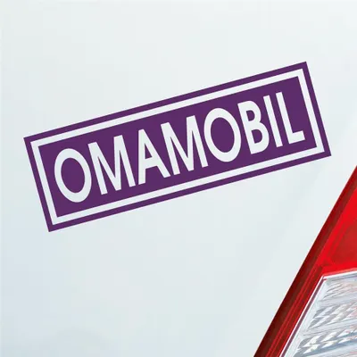 Produktbild von Auto Aufkleber Omamobil Oma Opa Enkel Familie Liebe 15x5 cm Lila Sticker Heckscheibenaufkleber