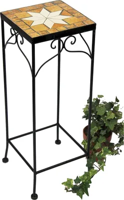 Immagine prodotto di DanDiBo sgabello fiore mosaico quadrato 54 cm portafiori 12012 tavolino porta piante tavolo mosaico