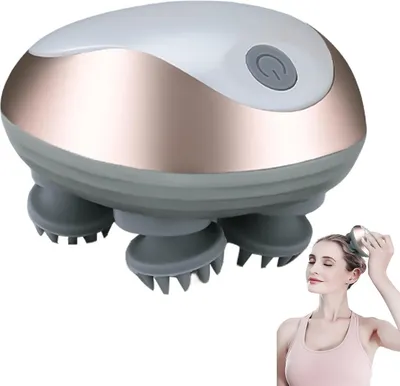 Produktbild von Elektrisches Kopfmassagegerät, 2 Geschwindigkeiten, 360 ° -Drehung, Elektrisches Kopfmassagegerät, Katzenmassagegerät zur Entspannung, Durchblutung