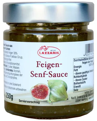 Immagine prodotto di Salsa di fichi e senape Lazzaris 250g