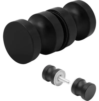 Produktbild von Duschkasten Türknopf - Matt Schwarz - 30 x 30 mm
