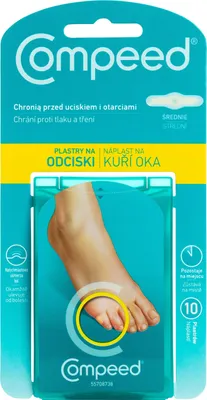 Zdjęcie produktu dla Plastry Compeed, na odciski na palcach aktywne, średnie, 10 sztuk