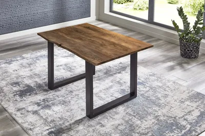 Produktbild von Esstisch Baumkante massiv Akazie Nussbaum 100 x 70 schwarz BILLY