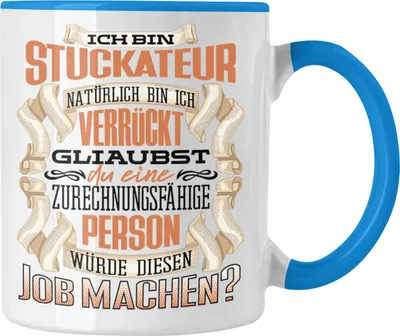 Produktbild von Trendation - Ich Bin Stuckateur Tasse Geschenk Geburtstag Lustiger Spruch Verputzer Geschenkidee (Blau)