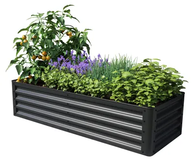 Produktbild von PRIMEYARD Hochbeet LUCA anthrazit Stahlkonstruktion 150x60x35 cm