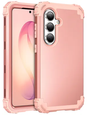 Produktbild von Handyhülle für Samsung Galaxy S26 Hybrid 3 in 1 PC TPU Stossfest Robust Hülle Roségold