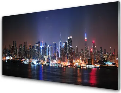 Produktbild von Acrylglasbilder 100x50 Wandbild Druck Stadt Wasser Gebäude