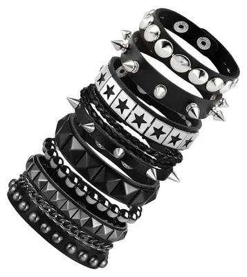 Produktbild von 7 Pcs Nietenarmband Herren Punk Armband Studded Bracelet Damen Punk Schmuck