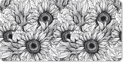 Produktbild von MuchoWow® Schreibtischunterlage Blumen - Sonnenblume - Muster 80x40 cm - XXL Mauspad - Gaming Mauspad