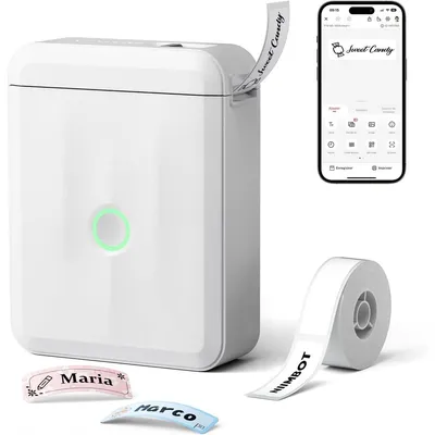 Immagine prodotto di Stampante per etichette - Stampante portatile Bluetooth - Da 10 a 15 mm - Bianco