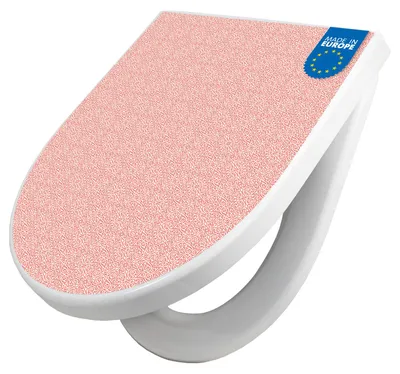 Produktbild von WC Sitz mit Absenkautomatik D Form Motiv Rosa Arabesque [TDW3 11446]