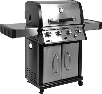 Immagine prodotto di Barbecue a gas esclusivo da 17,5 kW, 4+1 bruciatori, acciaio inossidabile, 147 x 58 x 127 cm
