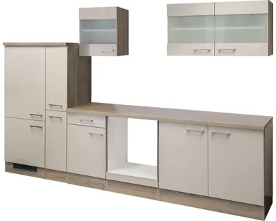 Obrázek produktu pro Kuchyňský blok Flex Well Nepal 300 cm barva čela kašmírová lesklá barva korpusu sonoma dub
