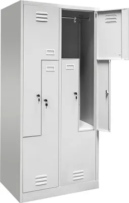 Zdjęcie produktu dla Szafka szafa BHP ubraniowa metalowa pracownicza czterodrzwiowa Mega-M J-80/L typ L 80x50x180 cm