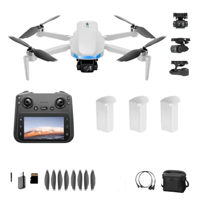 Produktbild von Zimilo 4K Drohne mit 3-Achsen-Gimbal, GPS Rückkehr, 30 Min Flugzeit, 5G Übertragung, 3 Batterien, Faltbar, Weiß