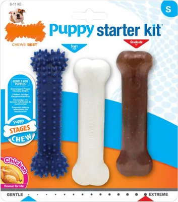 Produktbild von Beißring für Hunde Nylabone Extreme Chew Starter Kit Welpen Huhn Nylon Thermoplastischer Kunststoff (3 pcs)