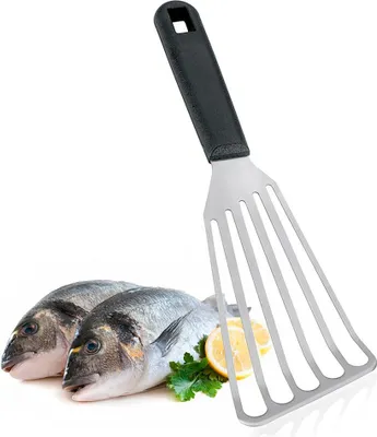 Image de Spatule Fendue Iron Métal Robuste, Résistante Chaleur - Exma
