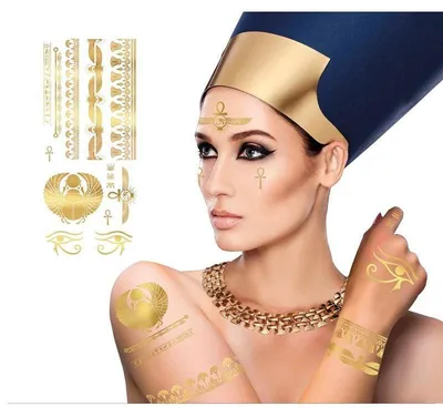 Obrázek produktu pro Mystické tetování na obličej Egyptská bohyně zlatá barva