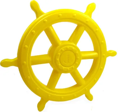 Produktbild von Steuerrad XXL Ø 54 cm für Schiff für Kinder mit Drehgeräusch Zubehör für Spielturm : Gelb Farbe: Gelb