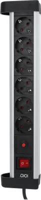 Zdjęcie produktu dla Olympia SL 2625 S, 1,5 m, Wewnętrzna, 1,5 mm², Czarny, Srebrny, Aluminium, 6 x gniazdo sieciowe