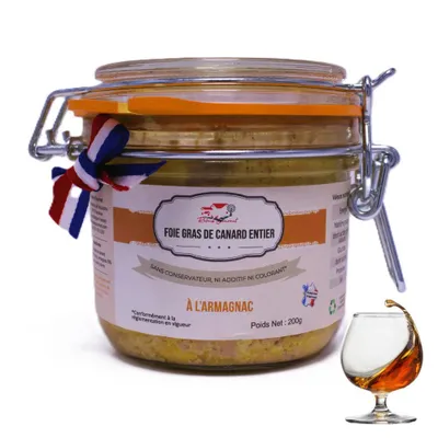Obrázek produktu pro Foie Gras z kachních jater s Armagnacem 200 g – Francouzská delikatesa – Bez přísad – Relais Gourmet