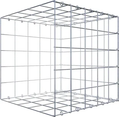 Obrázek produktu pro Přídavný gabion typ 2 50 cm x 50 cm x 50 cm (D x V x H), velikost ok 10 cm x 10 cm, C-kroužek