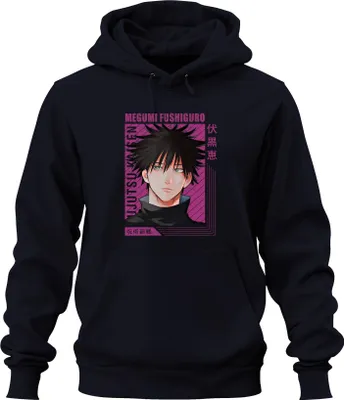 Produktbild von Megumi Fushiguro Jujutsu Kaisen Anime Fan Geschenk Manga Retro Uni Hoodie Kapuzenpullover, Navy, XL