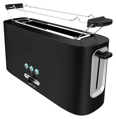Toaster, 1 Langschlitz, 980 W, 6 Stufen, Aufwärmen, Schwarz