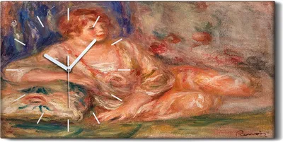 Produktbild von Wandbild Leinwand Bilder mit Uhr 60x30 Malerei Abstrakte Frauen Kissen Kunst - weiße Hände