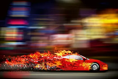 Produktbild von Fototapete - Speeding Car 375x250cm - Vliestapete