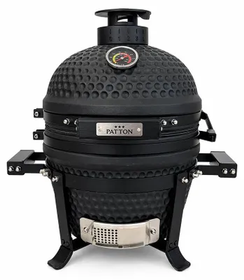 Produktbild von PATTON Kamado Grill Holzkohlegrill "PREMIUM", Grill Ø27cm, Mattschwarz