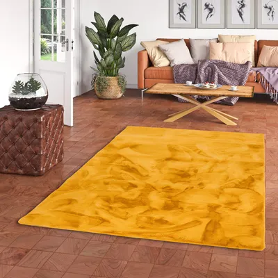 Produktbild von Luxus Super Soft Fellteppich Plush Curry, Größe:120x170 cm