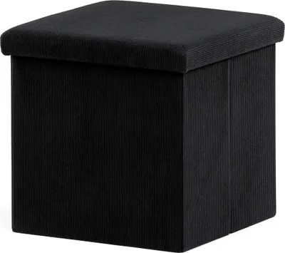 Produktbild von Hocker mit Ablage, schwarzer Kord 38 × 38 × 38 cm