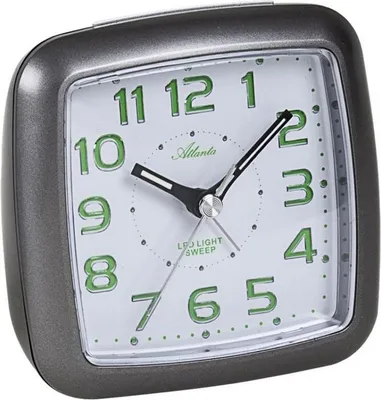 Produktbild von Atlanta 1974/4 Wecker Quarz analog anthrazit leise ohne Ticken mit Licht