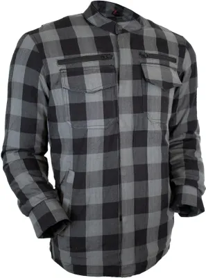 Produktbild von Herren Motorrad Hemd Lumber Jacke Aramid mit Protektoren Wind und Wassersicht(M,Grau)