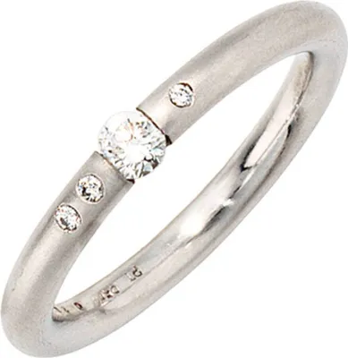 Produktbild von JOBO Damen Ring 950 Platin 4 Diamanten Brillanten 0,20ct. Größe 54