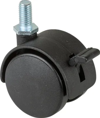 Immagine prodotto di BS Ruote girevoli Diametro 40 mm Portata 40 kg Ruota in plastica nera Vite di fissaggio M8 - F85.040.G08