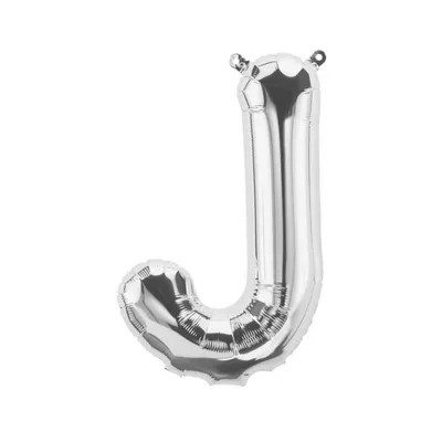 Produktbild von Folienballon Buchstabe J, silber, ca. 40 cm, für Luftbefüllung