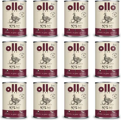 Image de Nourriture humide pour chiens Ollo Pure Canard et pomme 12x850g