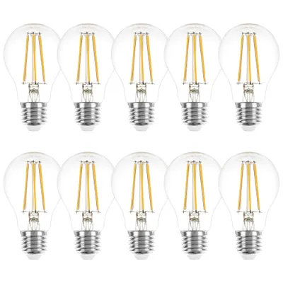 Produktbild von 10 x LED Filament Leuchtmittel Birnenform 6W = 60W E27 klar 806lm warmweiß 2700K
