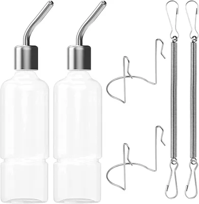 Imagen del producto de Botella para pequeños animales, sin goteo, de 180 ml, transparente, ideal para hámsteres y conejos