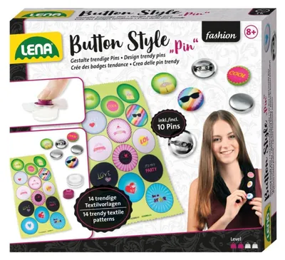 Produktbild von Lena Button Style “Pin”, Modedesign-Set für Kinder, 8 Jahr(e), Mehrfarbig, 12 Stück(e)