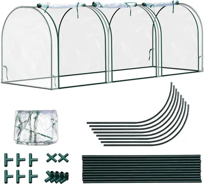 Produktbild von Faziango Mini Gewächshaus 270 x 90 x 90cm Foliengewächshaus für draußen Treibhaus Weiß