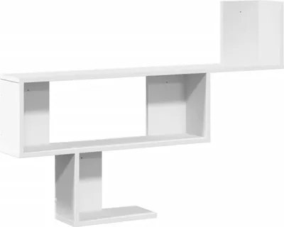 Produktbild von Wandschrank bearbeitetes Holz weiß 100x15x70 cm - Wandregal Fotoregal Wandbrett