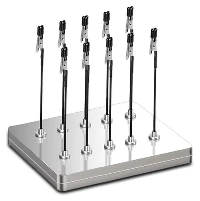 Productafbeelding van Soldeerhulp Set - Krokodillenklemmen - Elektronica Reparatie - Magnetische Basis - 10 Stuks - Zilverkleurig