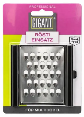 Produktbild von Neustanlo by Gigant | Rösti Einsatz für Multihobel | Edelstahl Reibeinsatz | rostfrei & langlebig | grobe Reibefläche für Kartoffeln & Gemüse | präzises Schneiden & Hobeln | Küchenzubehör für perfekte Rösti