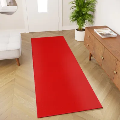 Image de Tapis de sol Intérieur Extérieur Rouge Unicolore Salon Chambre Balcon Cuisine Moderne 120 x 240